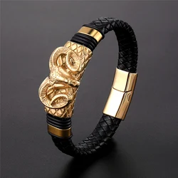 Fashion Capricorn Constellation Bracelet Charm Stainless Steel Men's Bracelet Ethnic Symbol Friendship Couple Jewelry Best Gift