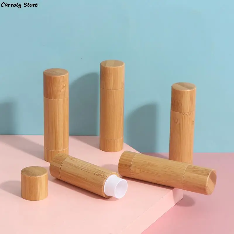 1Pc 4ml Natural Bamboo DIY Lipstick Empty Lip Tube Cosmetic Container Travel Bottle