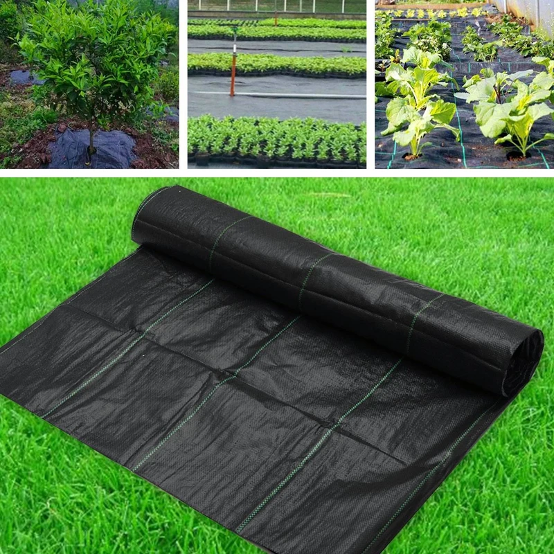 2M Wide Black Plastic Mulch Film Agricultural Anti Grass Cloth Weed Barrier Mat Orchard Garden Weeding Cloth