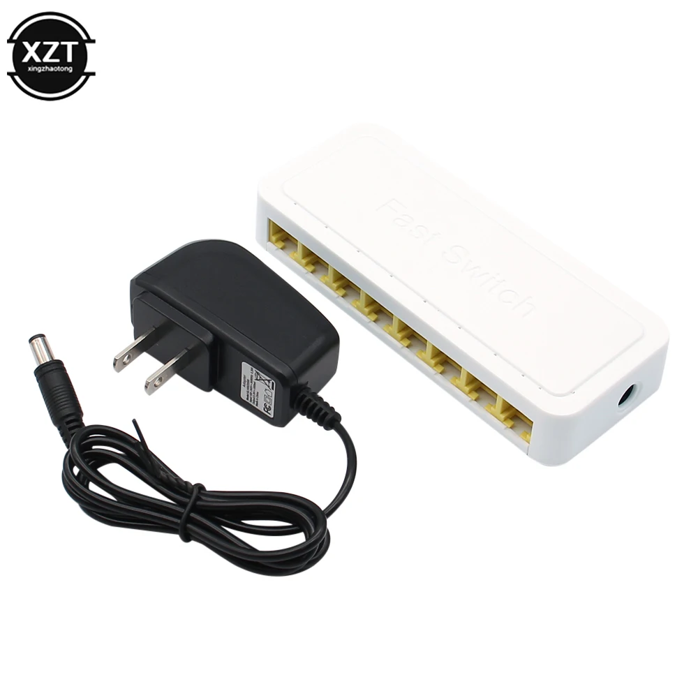 في 1 قطعة 100Mbps 8 منافذ صغيرة سريعة إيثرنت LAN RJ45 شبكة التبديل الجلاد محور VLAN دعم رائجة البيع