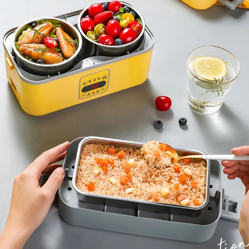 Electric Lunch Box with Heat Preservation Plug, Automatic Heating Bento Box, Rice Steamer, Portable Plastic Container, 220V