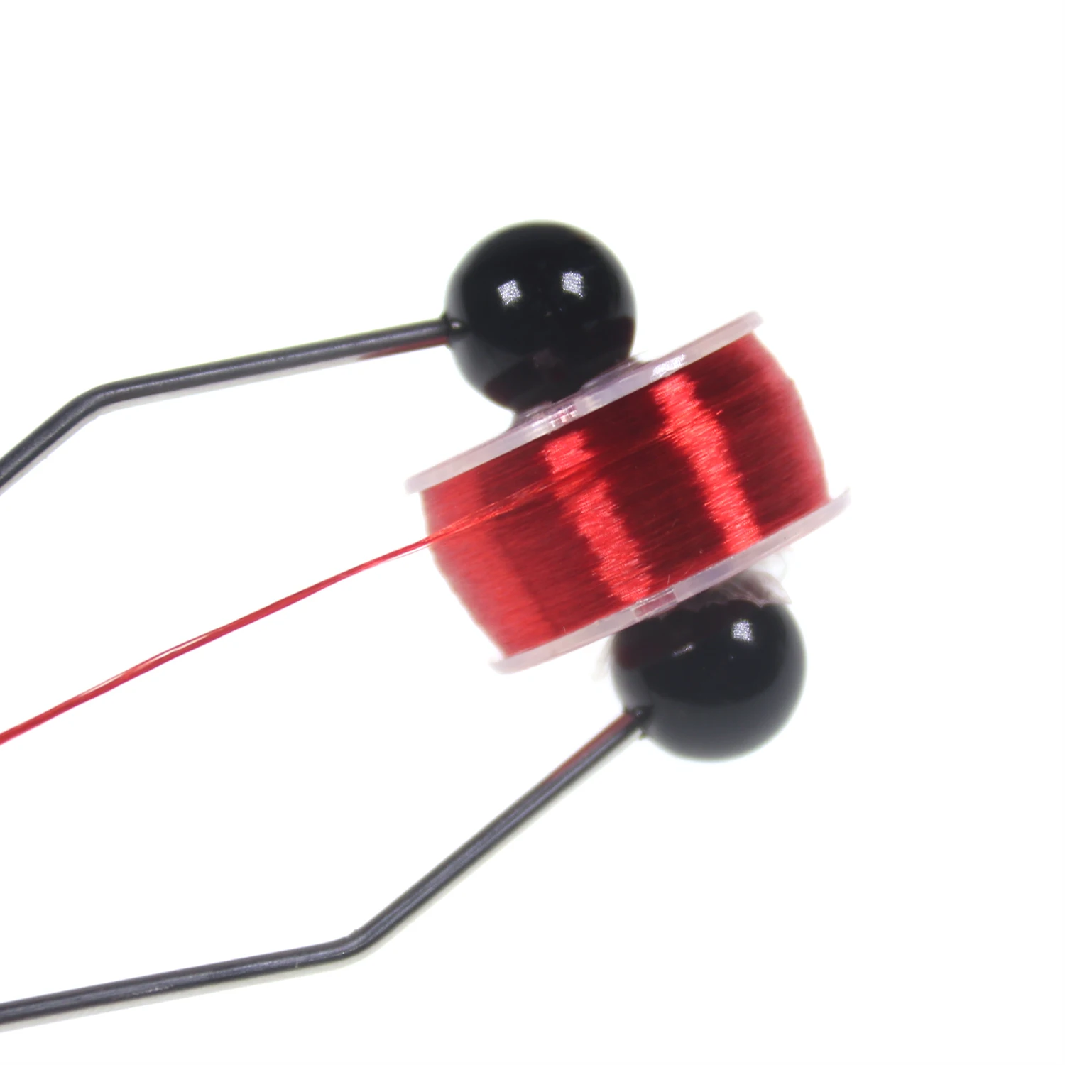Bimoo 25 Spulen 200D Hochglanz-Faden zum Fliegenbinden, Nymphen-Streamer-Trockenmücken-Fliegenbindematerial, Bi-Keramik-Spulenhalter – Detail 4