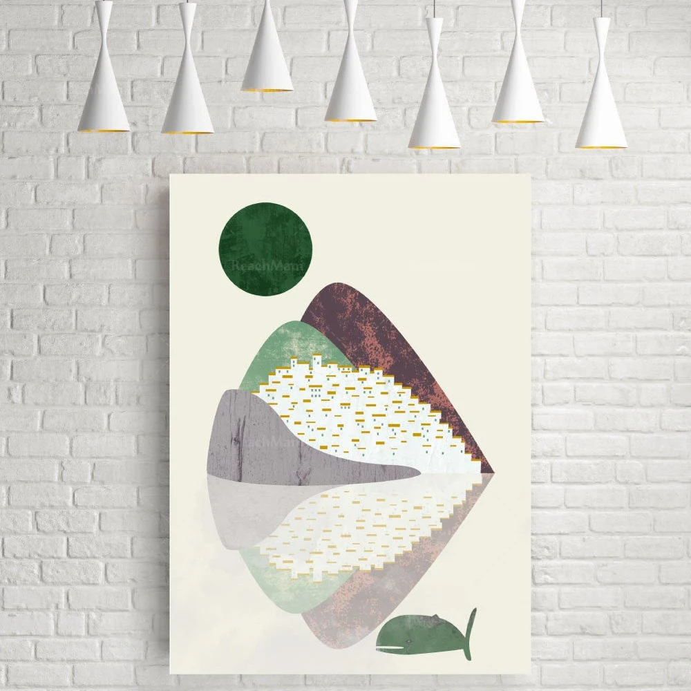 

Wall art, abstract wall art, minimalist art, home decor, wall decor, modern art, modern print, large wall decor, four seasons, n