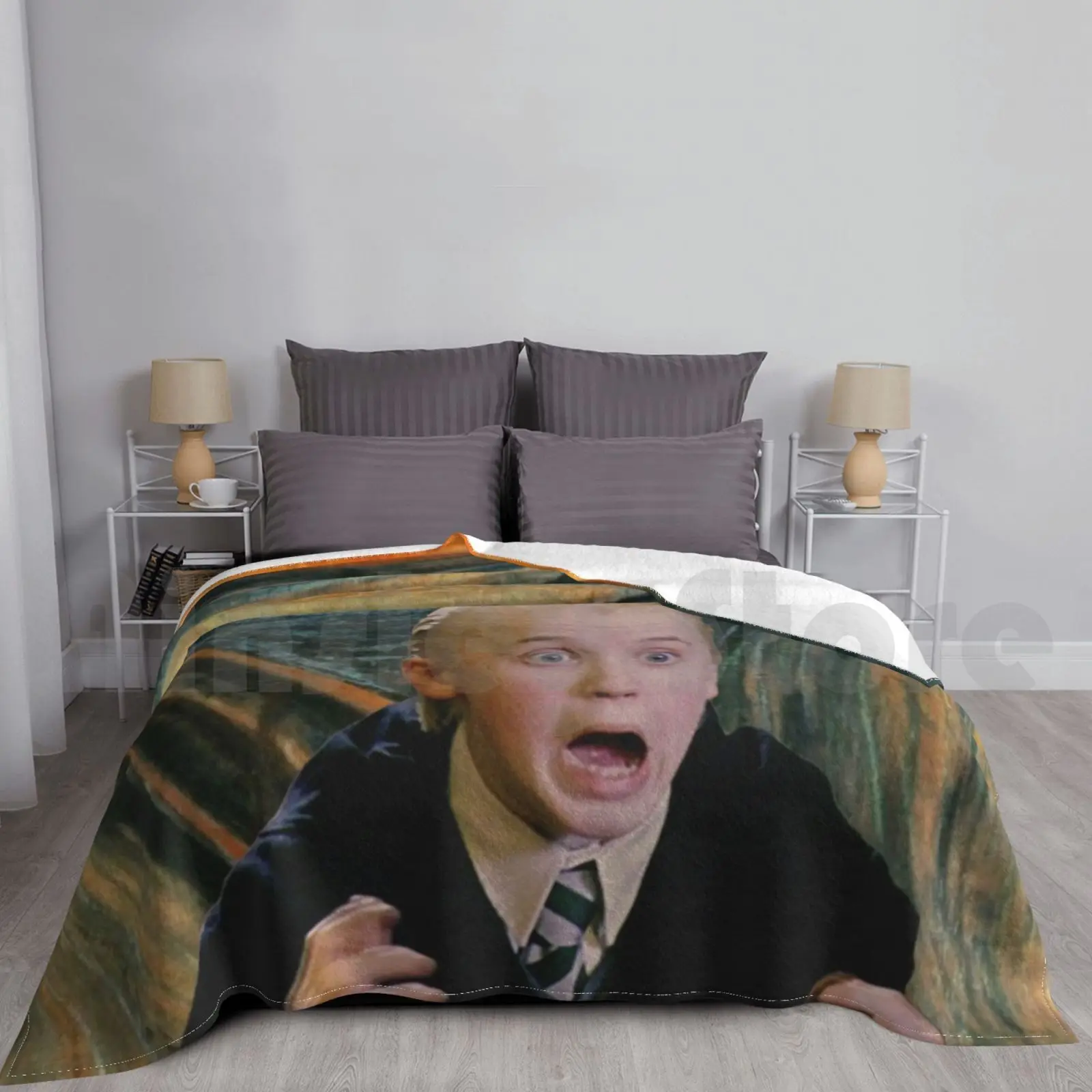 Draco Screams Blanket Fashion Custom Draco Hp The Scream Edvard Munch Expressionism Tom Felton