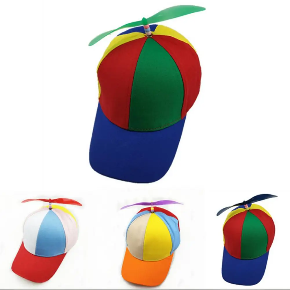 Chapeau de Clown en hélicoptère avec hélice, chapeau avec hélice détachable pour enfants adultes, tour de tête 53 - 57cm