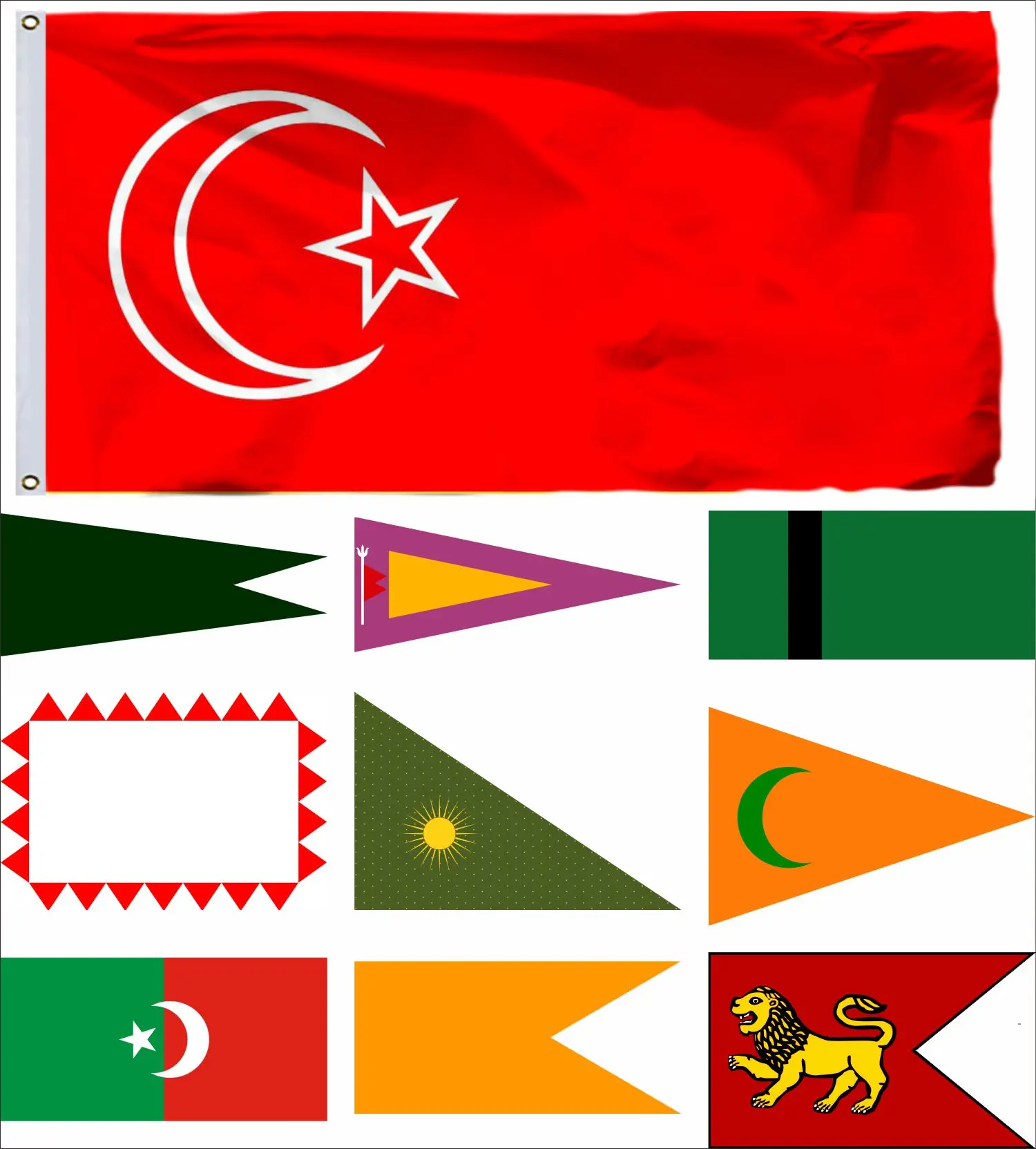 IndiaPre Colonial States Arakka 1545 Flag 3X5ft Porbandar 1193 90X150cm Qutbshahi 1518 60x90cm Delhi Sultanate 1206 Banner