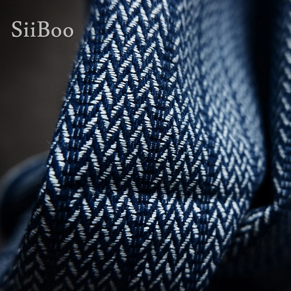 Siiboo designer custom made garment cotton blend demin fabric with stripe texture nordic style sp6333