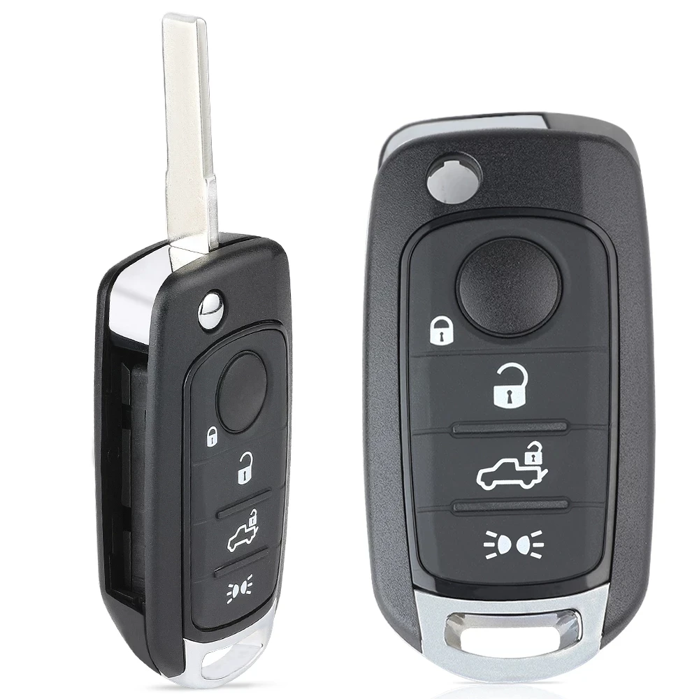 KEYECU Flip Remote Key Fob 3B/4B FSK 433.92MHz MQB 48 / 4A Chip for Fiat 500X Egea Tipo 2016-2018 Megamos AES 16FA