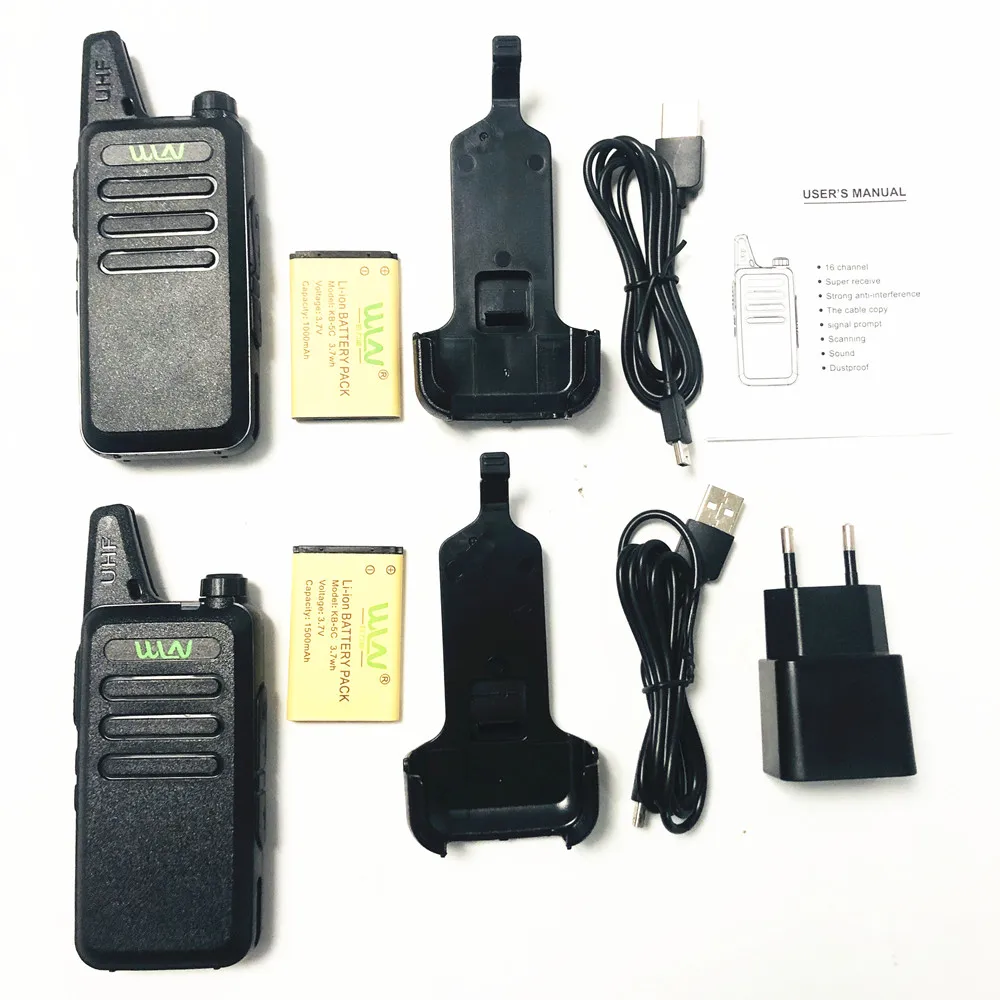 MINI transceptor de mano WLN KD-C1, KD C1, Radio bidireccional, comunicador, estación de Radio mi-ni, walkie-talkie, 2 uds.