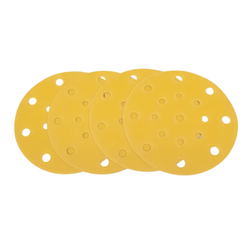 100pcs 150mm Sandpaper Round Shape Sanding Discs Hook Loop Sanding Paper Buffing Sheet Sandpaper 17 Hole Sander Polishing Pad