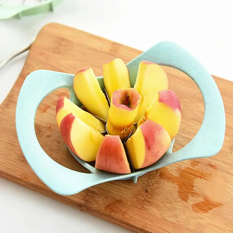 Multifunctional Wheat Straw Stainless Steel Fruit Cutting Splitter Apple Slicer To Remove Fruit Corer Tool Cut Fruit Artifact