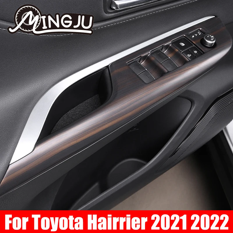 

For Toyota Harrier 2021 2022 Car Window Glass Lift Switch Button Cover Door Armrest Panel Trim Stickers ABS Accessories