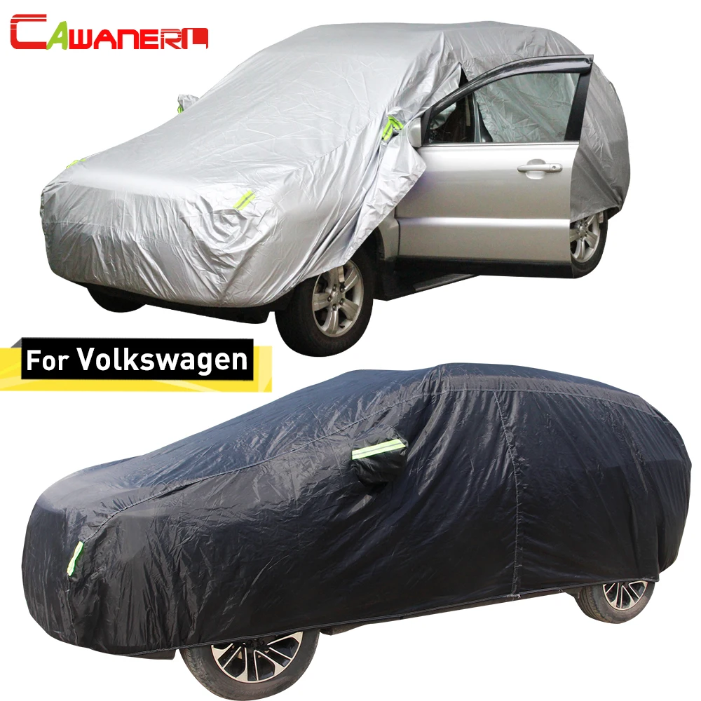 Cawanerl Full Car Cover Sun Snow Rain Protector Cover Waterproof For VW Jetta Polo Golf Passat Tiguan Touran Touareg Sharan Bora