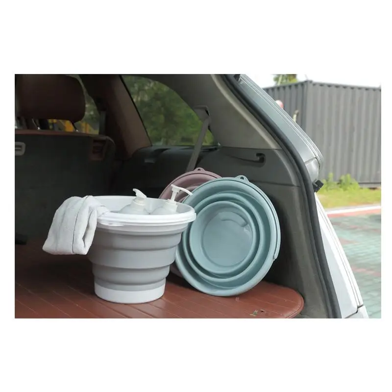 Seau pliant 5L10L pour lavage de voiture, fournitures de pêche en plein air, Promotion pour la pêche, seau rond pour salle de bains, cuisine, Camp