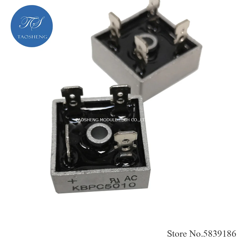1PCS KBPC5010T  Single Phase Rectifier Bridge Stack  50A 1000V