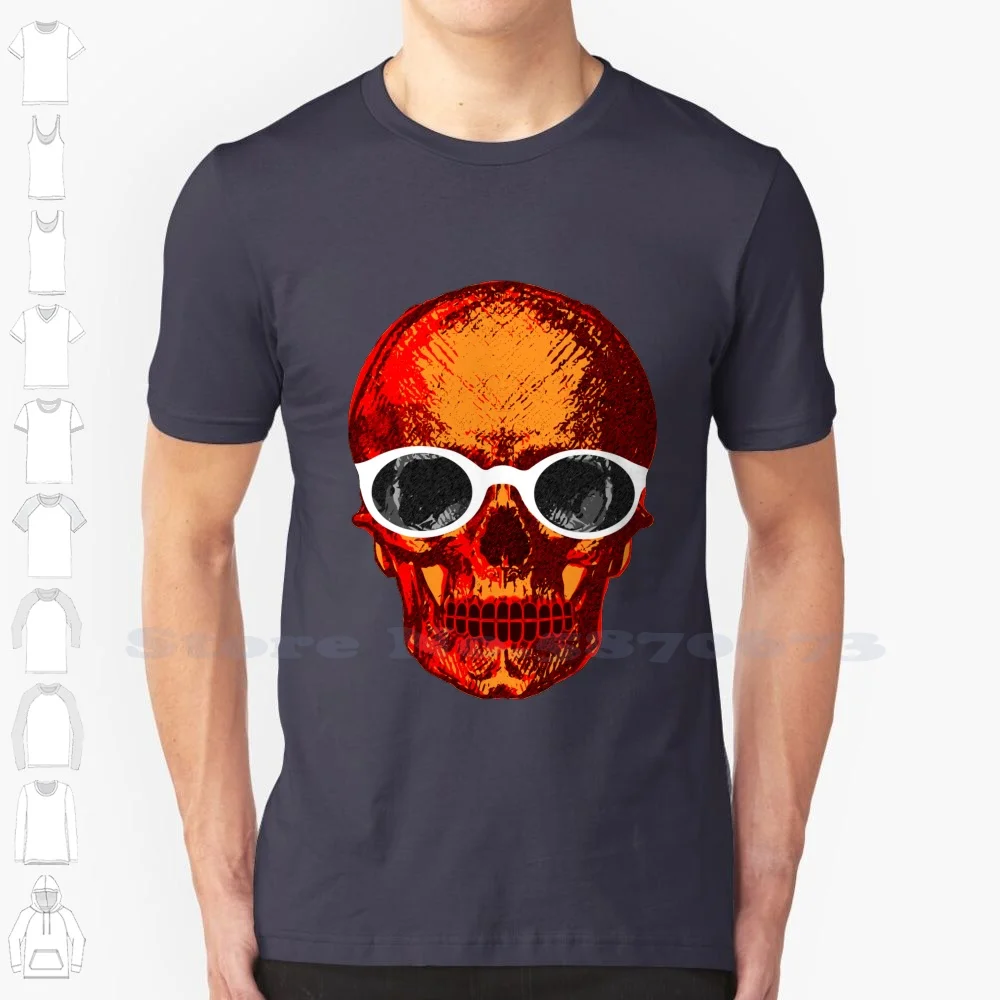 And Look Skull 100% Cotton T-Shirt Look Skull Funny Show Skull Crushers Skull Lense