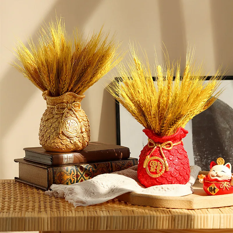 

Real Wheat Natural Dried Flower Plant Vase Set Decoration Home Decor Products Wheat Christmas Decor Harvest New Year Lucky Gifts