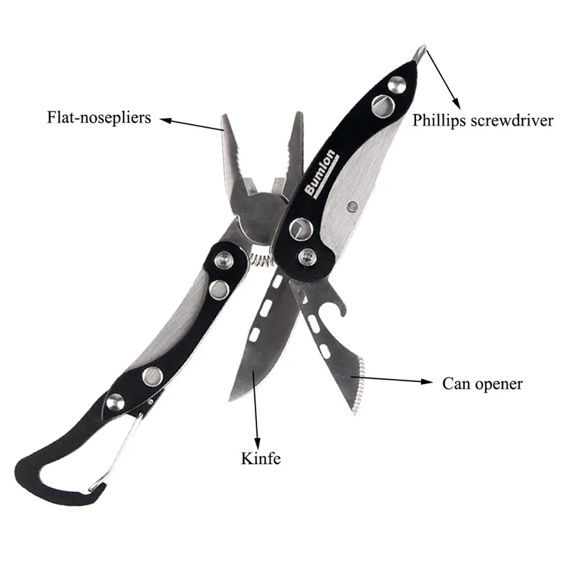 Portable Mini Folding Steel Blade Multitool Set, Outdoor Survival EDC Multitool, Pliers, Screwdriver, Keychain Tool, Camping, Tr