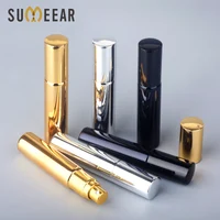 100 unids/lote 10ML botella de Perfume recargable de vidrio UV portátil con atomizador de aluminio botellas de Spray muestra contenedores vacíos