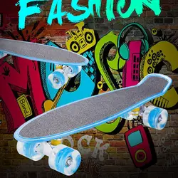 22 Inch Cruiser Board Kids Skateboard with LED Light up Wheels Perfect for Kids Teens Adults