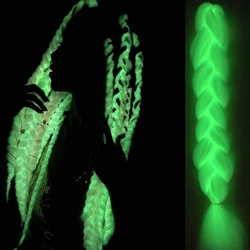 24inch Florescent Light Braiding Hair Synthetic Jumbo Braids Hair For Women Shining Braid Hair in the Darkness 100g