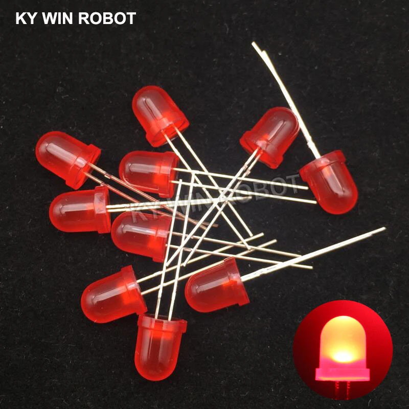 10pcs 8mm LED diode Light Assorted Kit DIY LEDs Set White Yellow Red Green Blue electronic diy kit Emitting Diode Hot sale