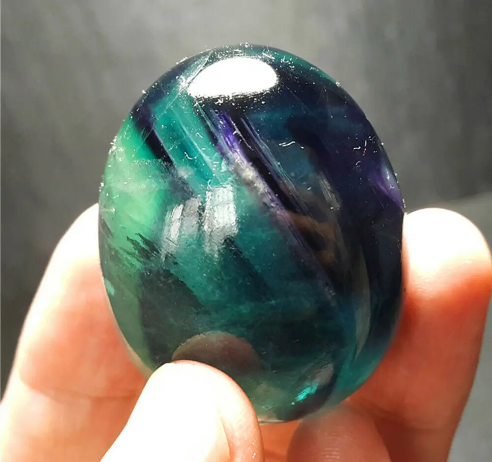 Rare Natural Fluorite Egg Quartz Crystal Point Healing 80g - Image 2