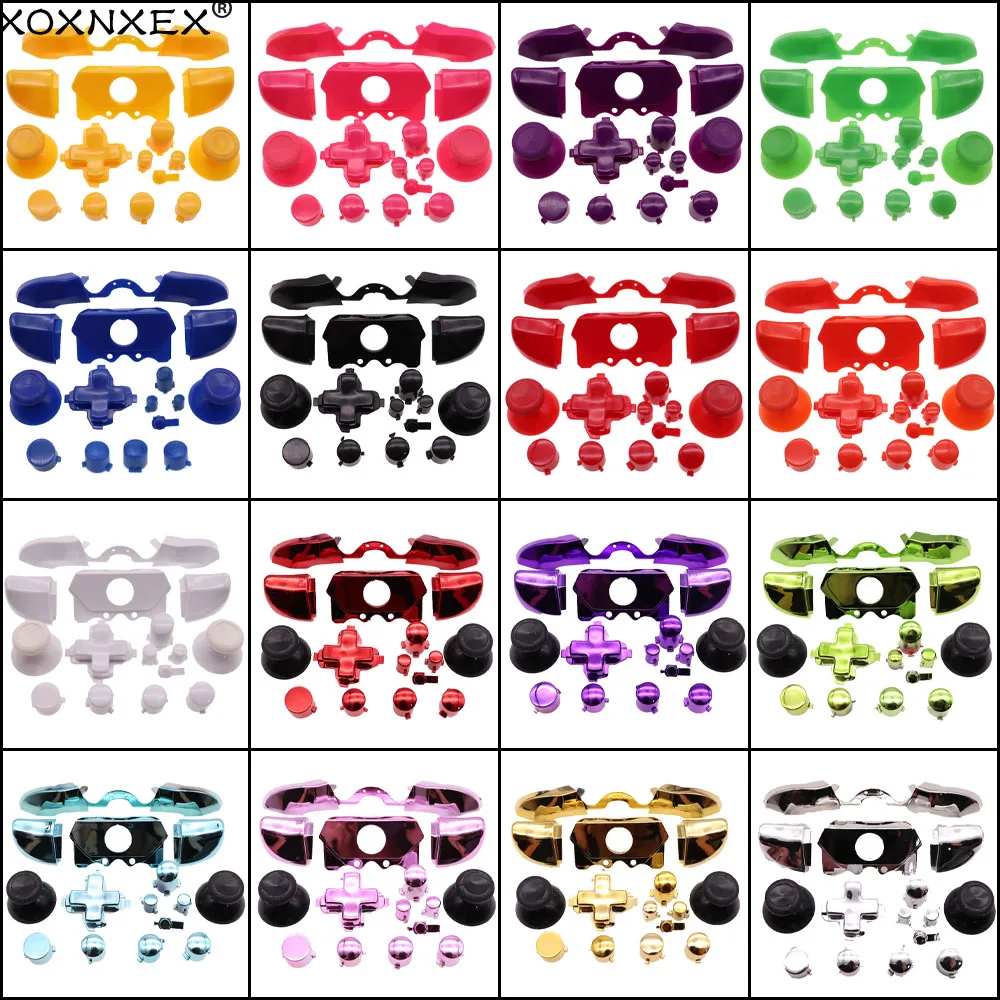 1set Full Button kit Mod D-pad ABXY Trigger LB RB LT RT Thumbstick Parts for Xbox One Controller Chrome Solid