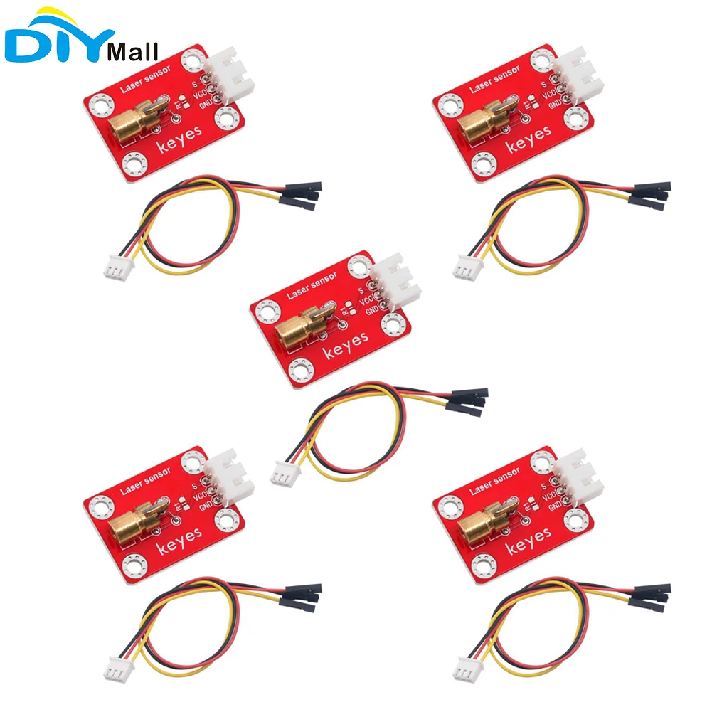 5pcs Keyes Brick Laser Head Sensor Module (Pad hole) With 2.54mm Anti-reverse Plug White Terminal