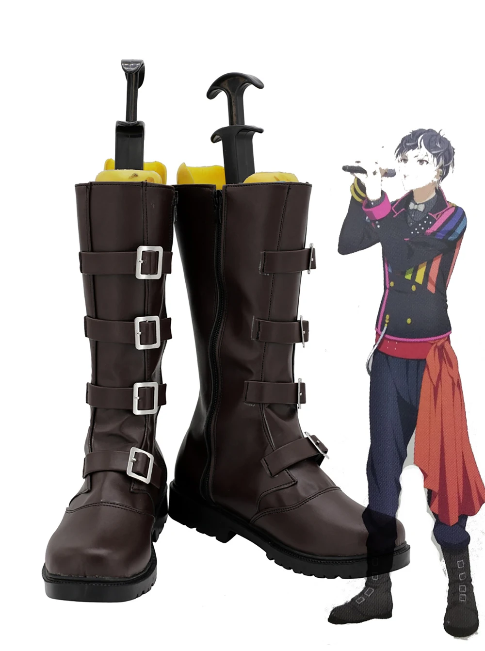 

idolish7 Momo Shoes Cosplay idolish7 Momose Sunohara Cosplay Boots Brown Shoes Custom Made Any Size