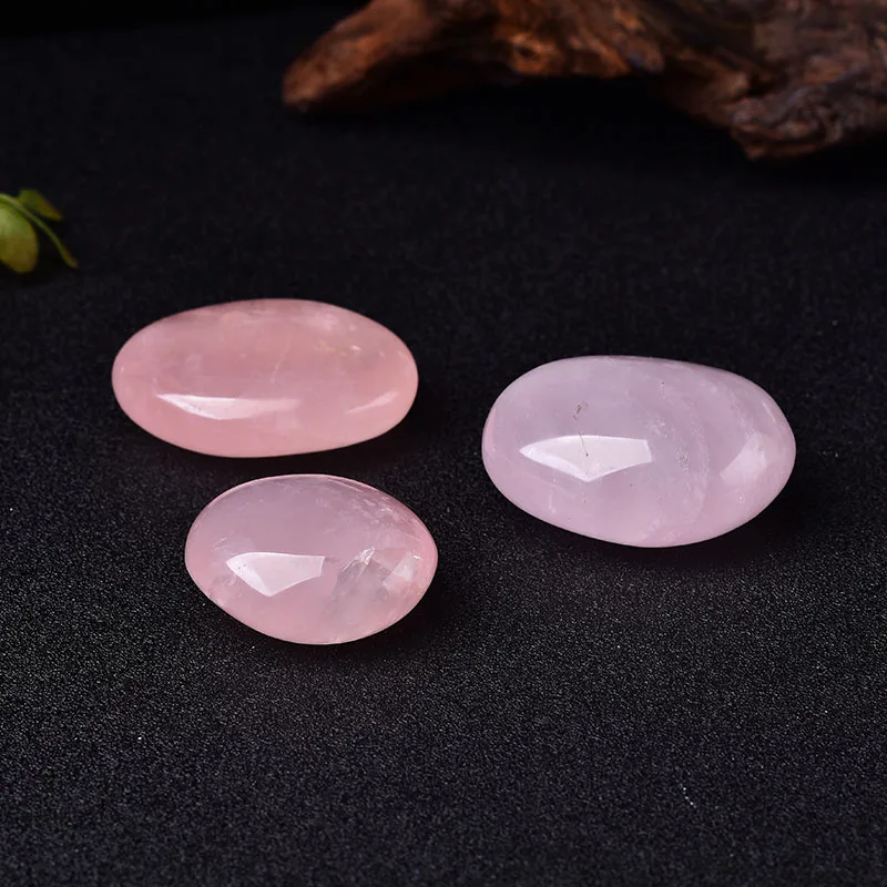 1PC Natural Crystal Rose Quartz Cobblestone Madagascar Rose Healing Quartz oval Pink Fish Tank Stone Home Decor Energy Mineral