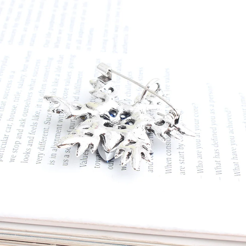 Pomlee Big Flower Crystal Brooch For Women Fashion Snowflower Bouquet Rhinestone Brooches And Pins Scarf Clip Jewelry Whosales