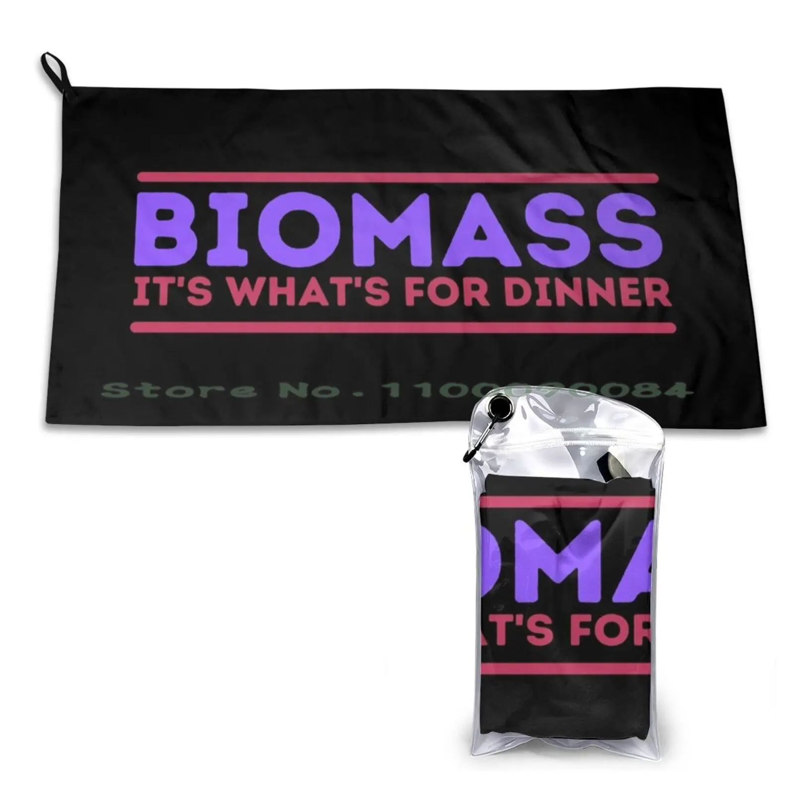 Biomass-It's What's For Dinner | Funny Print Quick Dry Towel Gym Sports Bath Portable Doterra Frankinsence Lavender Peppermint