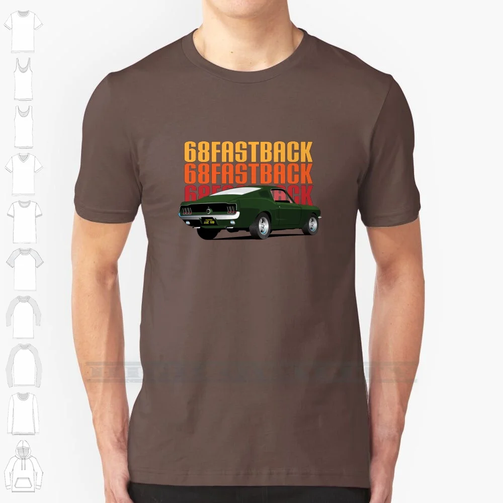 68 Fastback 100% Cotton T Shirt 68 Fastback Bullitt Mopar Hot Rod Speed Shop Tee Short Sleeve Long Sleeve Gift