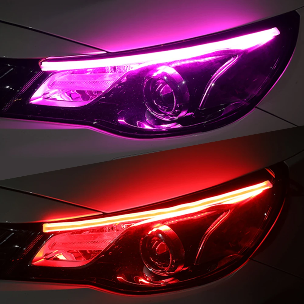 

OKEEN 2 шт. Led Start-Scan DRL Автомобильные дневные ходовые огни Гибкая полоса авто фары сигнал поворота потока Стайлинг Аксессуары 12В