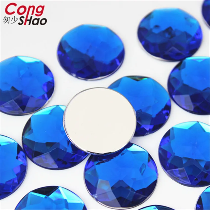 Cong Shao 10pcs 30mm Big Round Crystal AB Rhinestone Applique FlatBack Acrylic Gems Large Clear Stones DIY Scrapbook Beads ZZ562