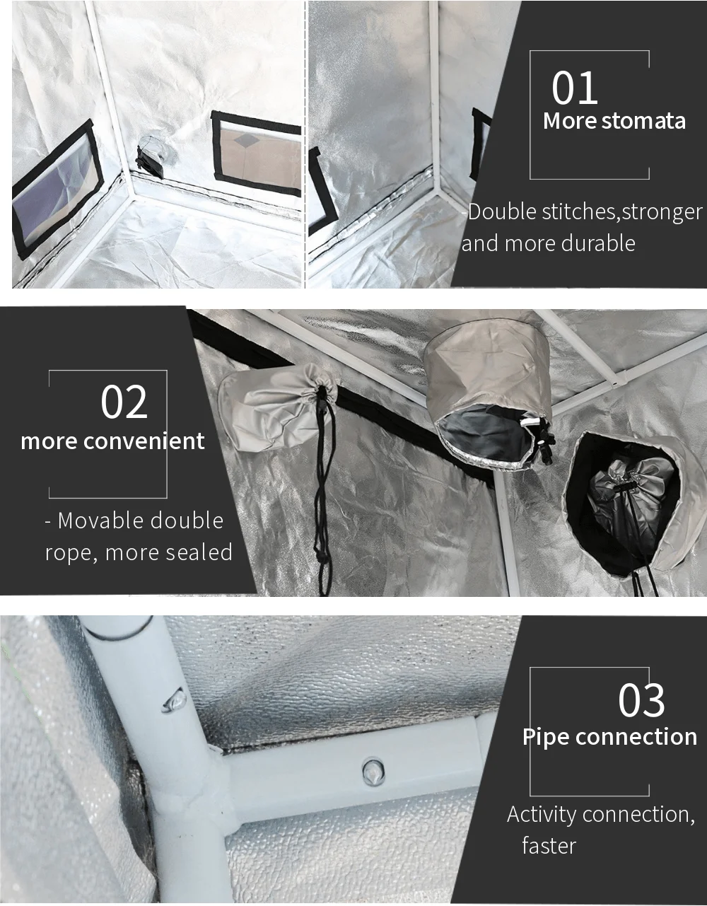 Imagem -06 - Kit de Tenda para Cultivo de Plantas Led Espectro Completo 1000w Conjunto de Tamanhos de Ppfd Filtro de Carbono Ativado para Ventiladores