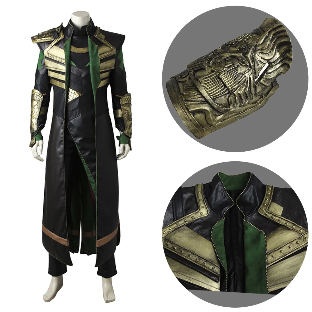 

Movie Dark World Cosplay God of Evil Costume Loki Role-playing Outfit Fancy Halloween Carnival Clothes Full Set With Boots