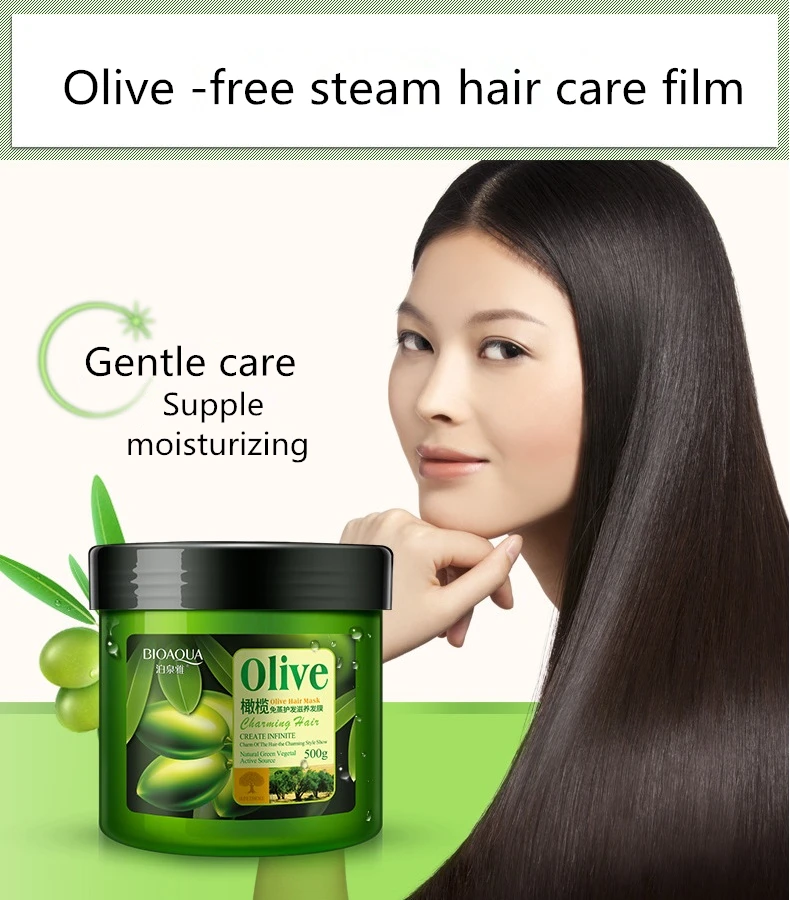 

Bioaqua Olive Oil No Need Steam Hair Mask Repair Frizzled Supple Split Ends Dry Conditioner Hair Treament Keratin For Hair Care