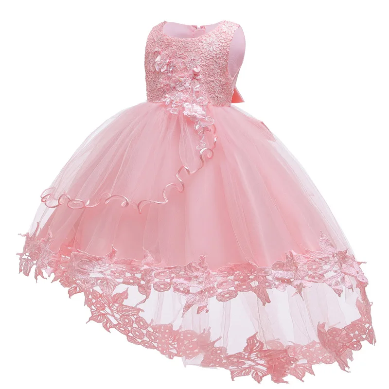 Girl Lace Princess Dress bow Princess Dress mesh multi-layer mesh gift dress birthday party dress 3-10-year-old Girl Dress