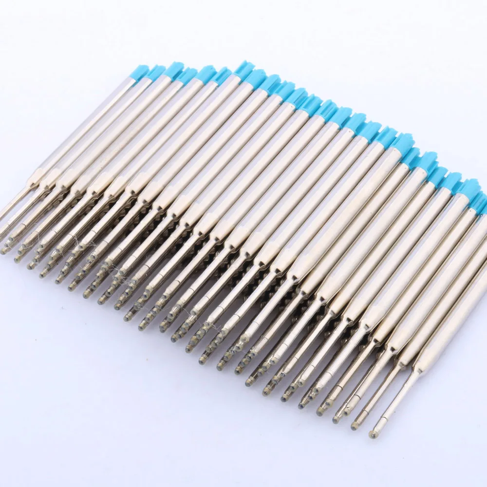 wholesale 100Pc 98mm stainless steel  BLUE wax seal Long time storage Ballpoint Pen ink Refills