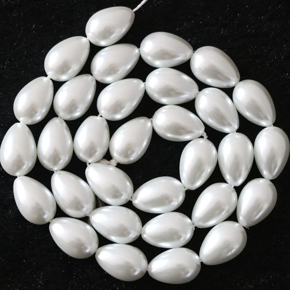 Newly waterdrop teardrop imitation white pearl 5x7mm 7x9mm 9x13mm charms gems loose beads trendy jewelry making 15inch B1079