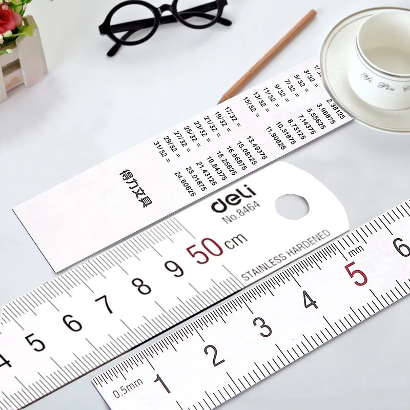 8464 steel ruler 50cm set of drafting rules sewing design ruler Office supplies Kawaii stationery stationery office supplies