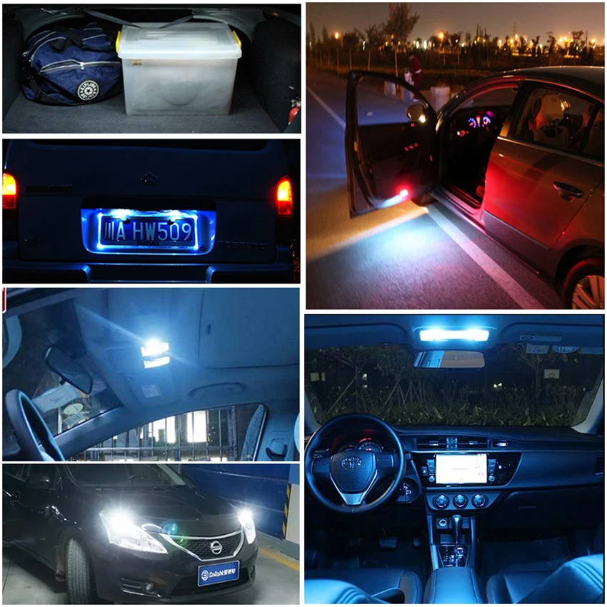 10pcs T10 W5W LED 194 168 W5W T10 Led Parking Bulb Auto Wedge Clearance Lamp Silica Bright White 6000K License Light Bulbs