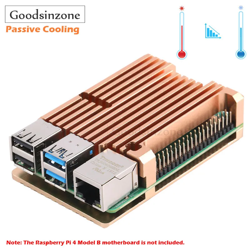 

Raspberry Pi 4 Passive Cooling Armor Aluminum Case, Raspberry Pi 4 Model B Auto Cooling Metal Case with Heatsink for Pi4 4B