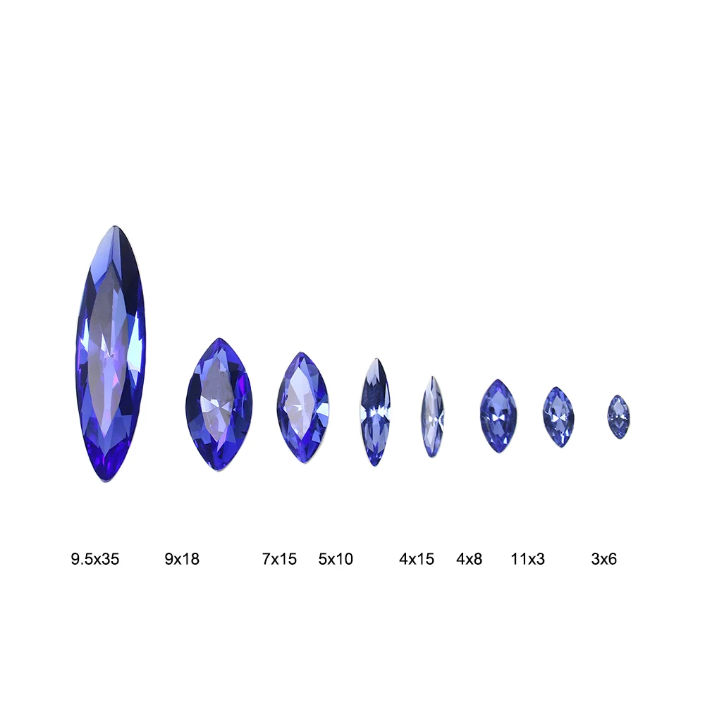 Popolare Diamonte diverse dimensioni punta posteriore K9 vetro cristallo strass zaffiro sciolto strass pietra preziosa per la creazione di gioielli