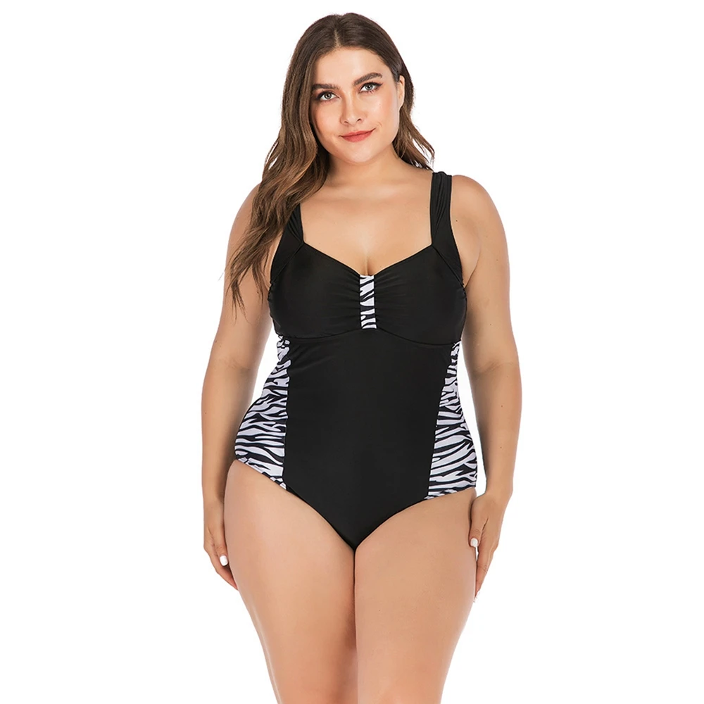 Women Plus Size One Piece Swimwear Push Up Bathing Swimsuit Female Vintage Swimming Wear Bandage Beachwear