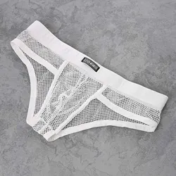 CLEVER-MENMODE Men Mesh Underwear Sexy Briefs Transparent Summer Breathable Lingerie Panties Shorts Low-rise Net Mens Underpants