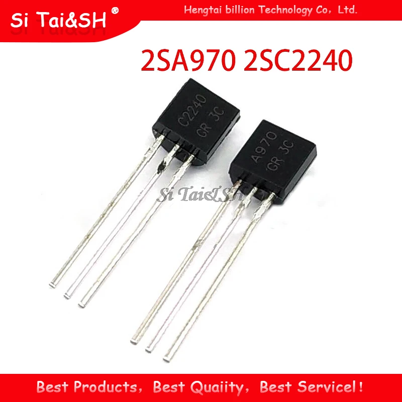 100 قطعة 2SA970 2SC2240 TO92 (50 قطعة * A970 + 50 قطعة * C2240 ) TO-92 الترانزستور ثنائي القطب-BJT NPN جديد وأصلي