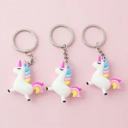 Cute Creative Personality Unicorn Pegasus Keychain Ring Pendant Men and Women Couple Key Chain Bag Pendant Drop Shipping